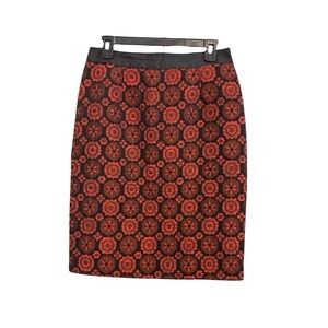 Boden Black and Red patterned pencil skirt. Size 6
